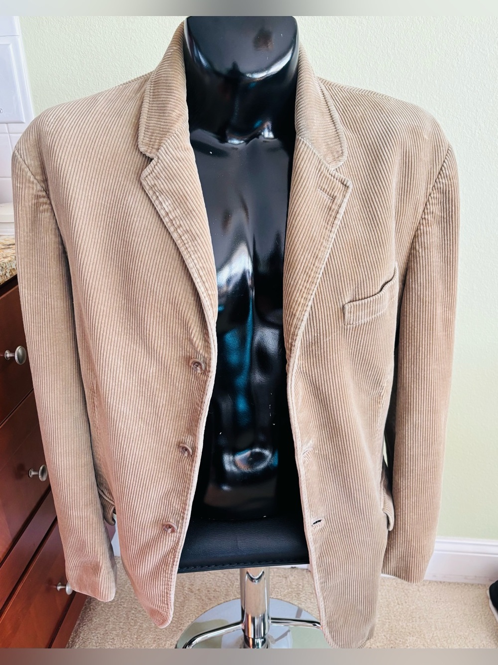 Vintage Polo Ralph Lauren Tailored Fit Corduroy Tan  Sport Coat
Size: XL